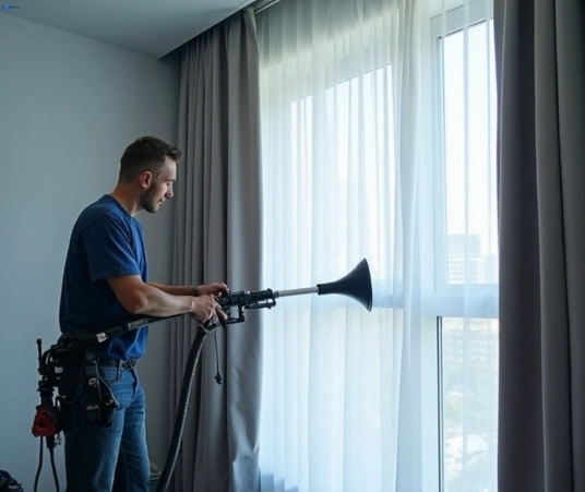 Professional commercial curtain cleaning process equipment Matty Curtain Cleaning cabramatta-west-nsw